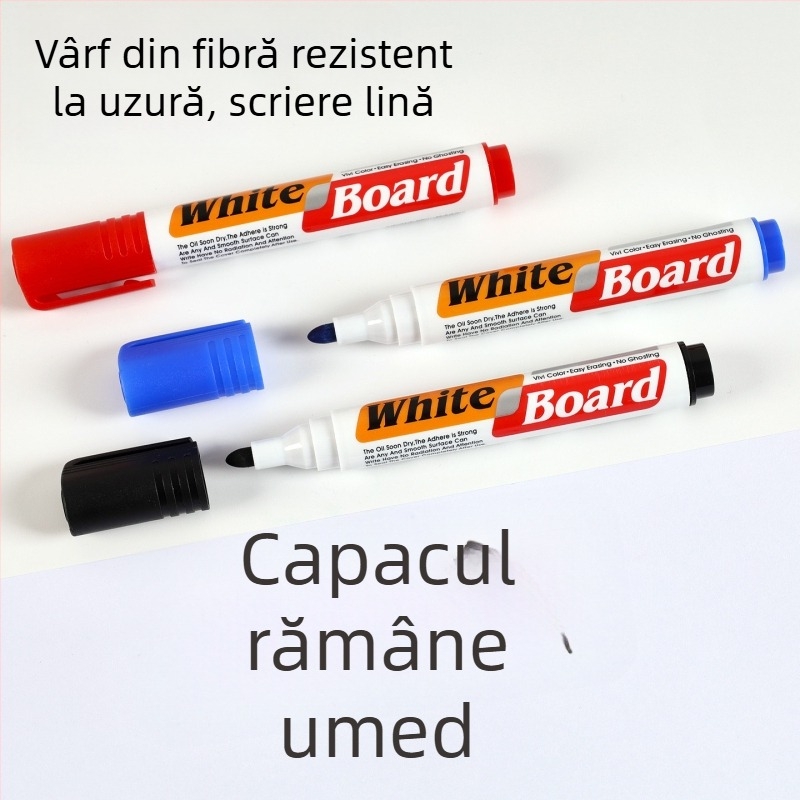 Set de markere pentru tablă albă, cu radieră, pentru birou și predare, capacitate mare, scriere lină