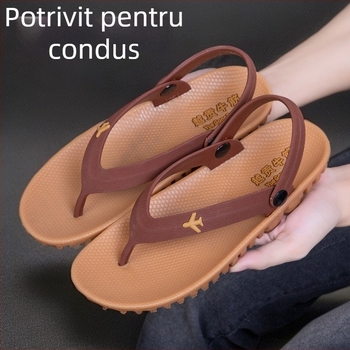 Sandale bărbătești de vară cu curea pe spate, stil vietnamez, cauciuc antiderapant pentru condus