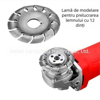 Instrument de tâmplă pentru sculptură în rădăcini: lamă cu 12 dinți din oțel mangan pentru modelare rapidă și finisare cu polizor unghiular