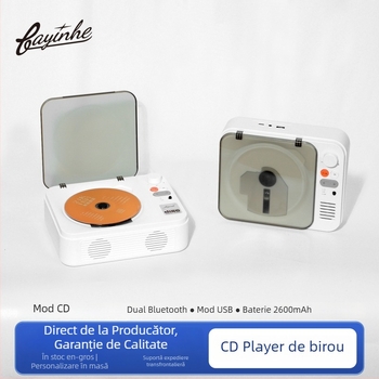 Bayin Box CD player cu Bluetooth bidirecțional, player audio USB de birou multifuncțional, cu personalizare