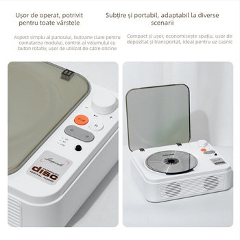 Bayin Box CD player cu Bluetooth bidirecțional, player audio USB de birou multifuncțional, cu personalizare