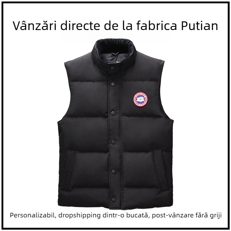 2025 Vestă de iarnă pentru bărbați, călduroasă, fără mâneci, cu buzunare diagonale