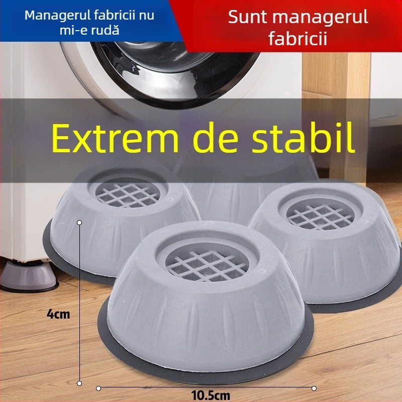 Perne anti vibrații pentru mașina de spălat, antiderapant; înălțime 8 cm; bază tambur frigider, picior 10 cm, anti-derapare