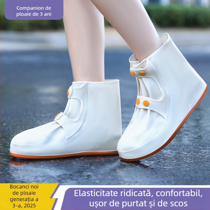 Huse pentru pantofi de ploaie din PVC pentru adulți – impermeabile, îngroșate, antiderapante, rezistente la uzură, reutilizabile pentru exterior.