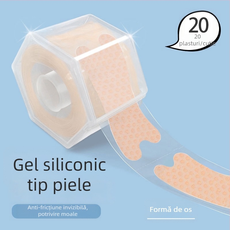 Bandă invizibilă din silicon pentru călcâie și pernuțe pentru călcâi, pentru pantofi cu toc înalt, pantofi din piele și pantofi cu degete