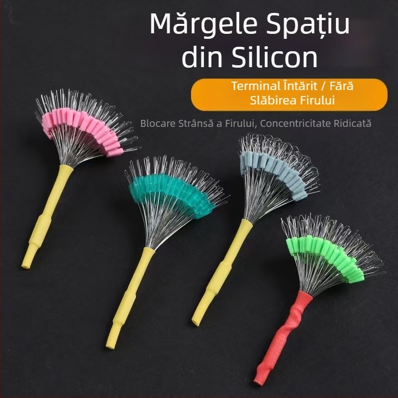 Space Beans din silicon, cu închidere, pentru pescuit, anti-încurcări, întărite, 100 bucăți mari