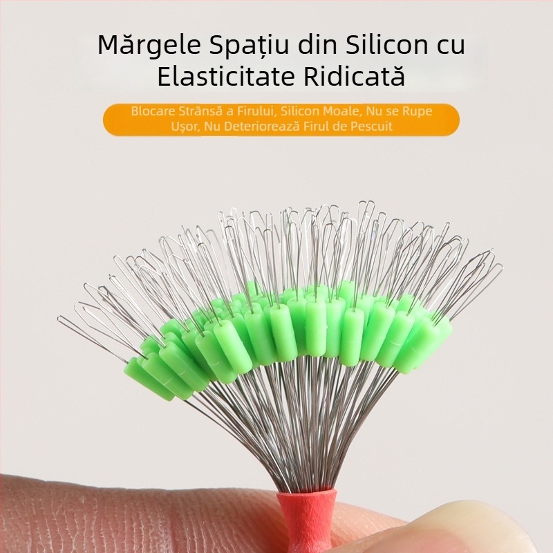 Space Beans din silicon, cu închidere, pentru pescuit, anti-încurcări, întărite, 100 bucăți mari