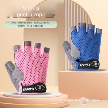 Mănuși de sport cu degete pe jumătate – unisex, antiderapante, respirabile, rezistente la uzură, pentru ciclism și patinaj pe role