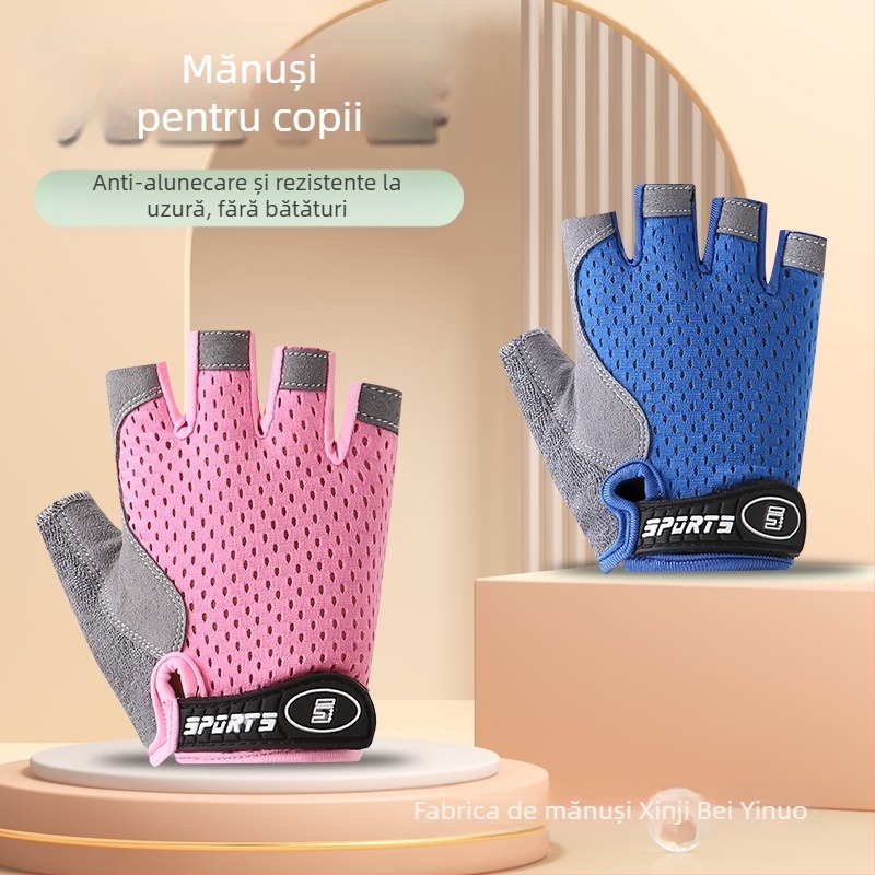 Mănuși de sport cu degete pe jumătate – unisex, antiderapante, respirabile, rezistente la uzură, pentru ciclism și patinaj pe role
