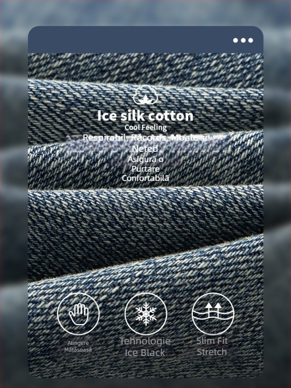 Blugi pentru bărbați slim-fit, primăvară-vară, stil european retro, denim ușor, talie medie, fermoar, detalii la buzunare, microelasticitate