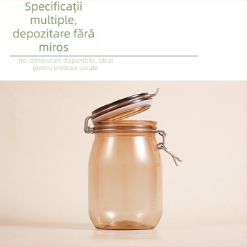 Sticluță ovală de 1000 ml pentru mască facială din medicina tradițională chineză, borcan din plastic transparent cu capac cu clips