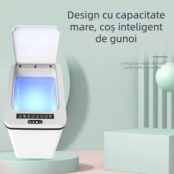 Coș de gunoi de bucătărie cu senzor, pătrat, 35 L, capac
