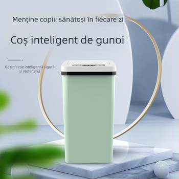 Coș de gunoi de bucătărie cu senzor, pătrat, 35 L, capac