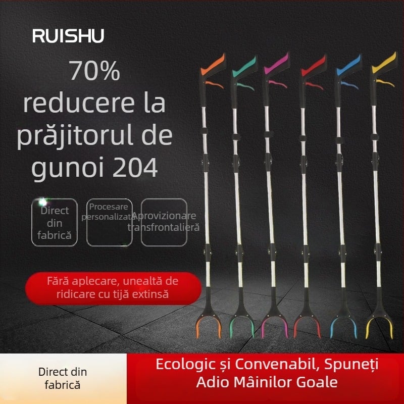Prindător pentru gunoi din aliaj de aluminiu, cu tijă extensibilă, pentru ridicare ușoară
