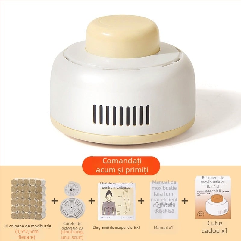 Cutie portabilă pentru moxibustie cu flacără deschisă, recipient multifuncțional cu mugwort pentru compresie caldă și tratament abdominal