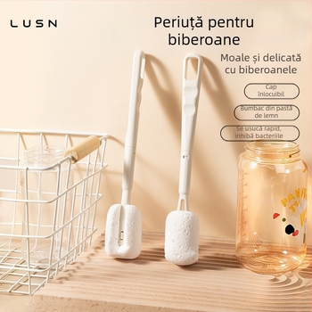 Set de perii de curățare pentru bebeluși: perie pentru biberon și perie pentru ceașcă, cu capete de schimb