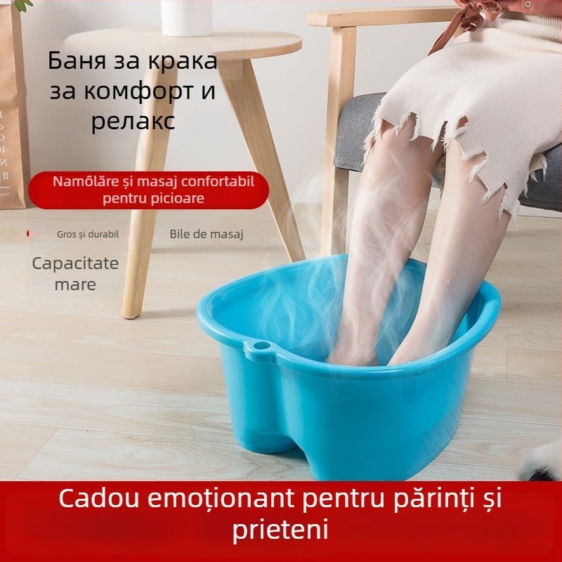 Cadă de picioare din plastic pentru uz casnic, capacitate mare, masaj până la gambă și înmuierea picioarelor.