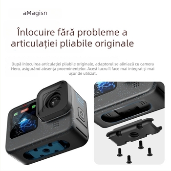 Set magnetic pentru eliberare rapidă pentru GoPro Hero12/11/10/9/8/11 Mini/MAX — aliaj de aluminiu