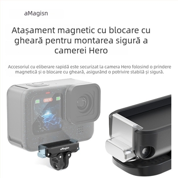Set magnetic pentru eliberare rapidă pentru GoPro Hero12/11/10/9/8/11 Mini/MAX — aliaj de aluminiu