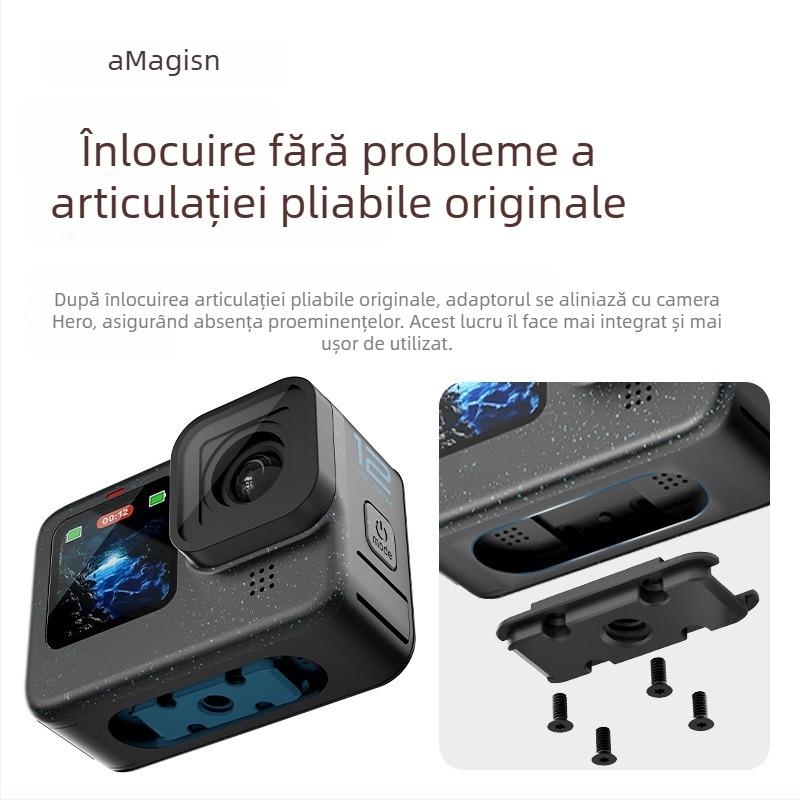 Set magnetic pentru eliberare rapidă pentru GoPro Hero12/11/10/9/8/11 Mini/MAX — aliaj de aluminiu
