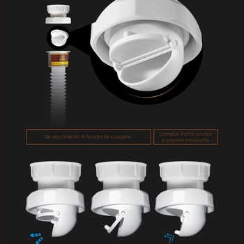 Set de țevi de scurgere pentru chiuveta de balcon pentru spălat haine, bazin din marmură, drenaj din alamă integrală și accesorii anti-miros