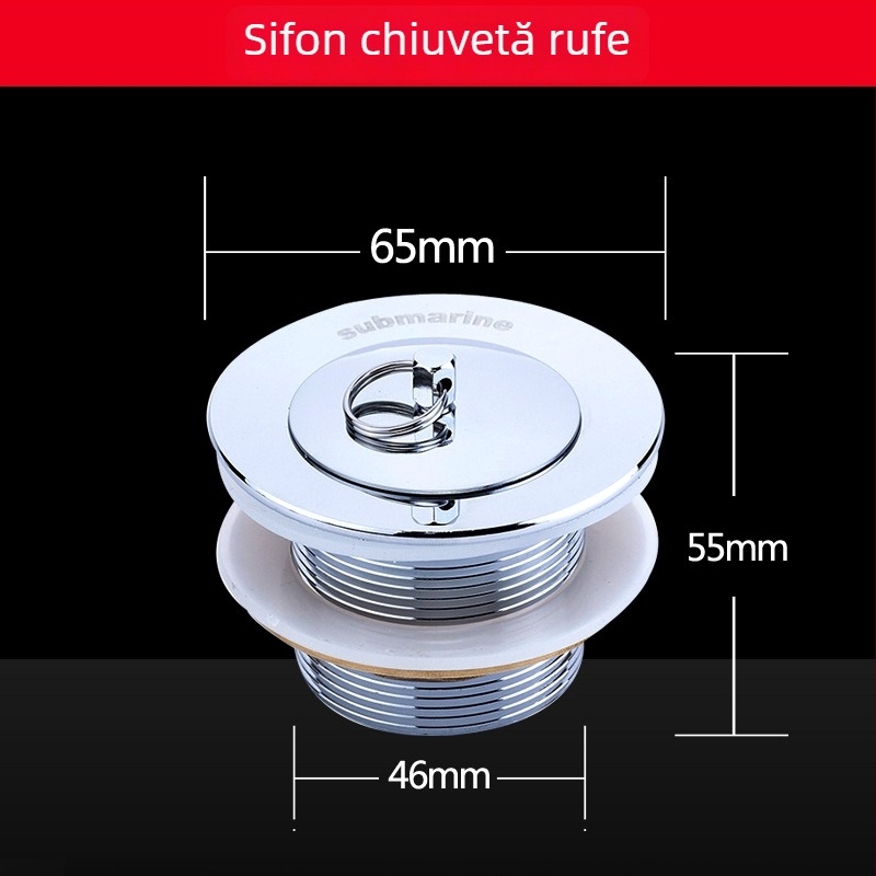 Set de țevi de scurgere pentru chiuveta de balcon pentru spălat haine, bazin din marmură, drenaj din alamă integrală și accesorii anti-miros