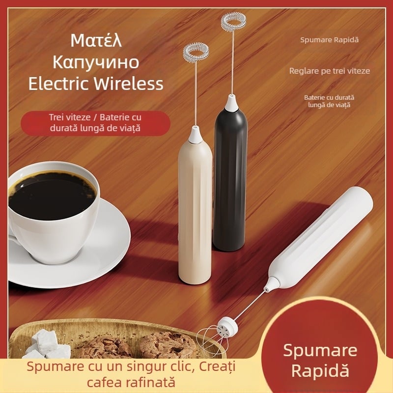 Bătător electric de mână pentru ouă și spumă de lapte — mixer portabil de bucătărie pentru coacere, bătut albușuri și cafea