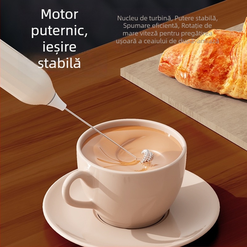 Bătător electric de mână pentru ouă și spumă de lapte — mixer portabil de bucătărie pentru coacere, bătut albușuri și cafea