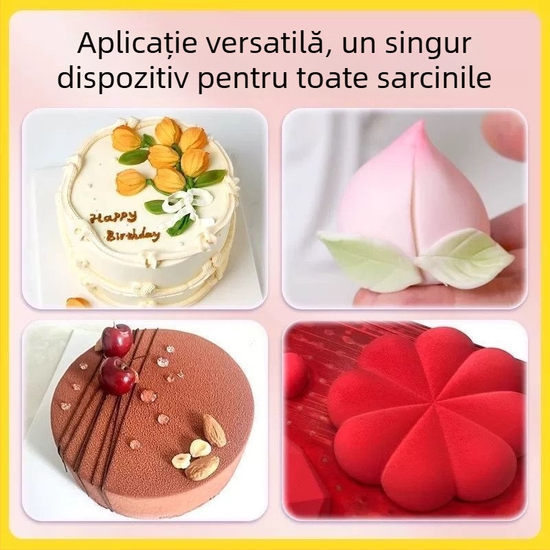 Aerograf electric pentru colorarea produselor de patiserie, prăjituri, paste și chifle cu flori de piersic