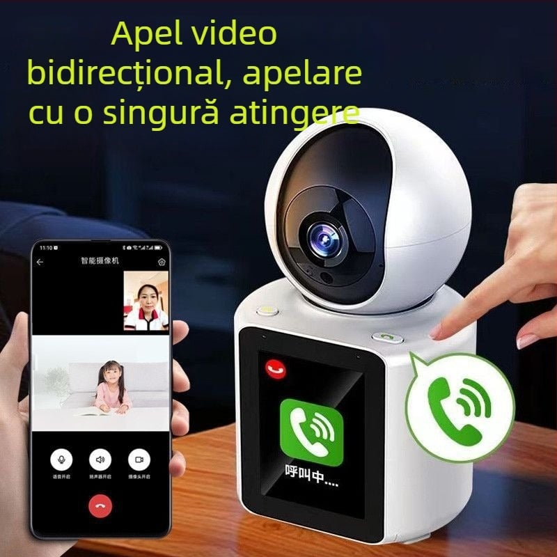 Cameră video inteligentă bidirecțională pentru monitorizarea în casă a copiilor și a persoanelor în vârstă, cu conectivitate Wi‑Fi