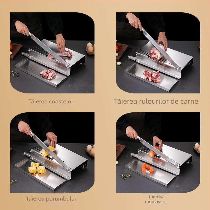 Feliator de carne din oțel inoxidabil pentru rulouri de vită și miel, tăietor multifuncțional pentru carne și oase, uz casnic