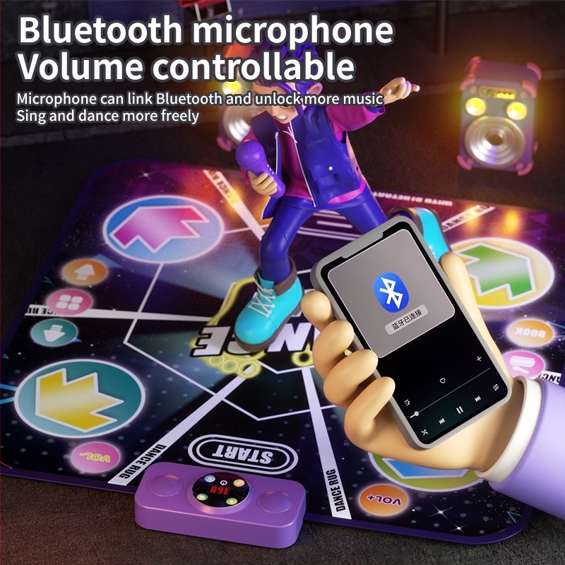 Covor de dans și fitness cu muzică pentru copii, Bluetooth, joc interactiv părinte-copil, senzor inteligent de antrenament