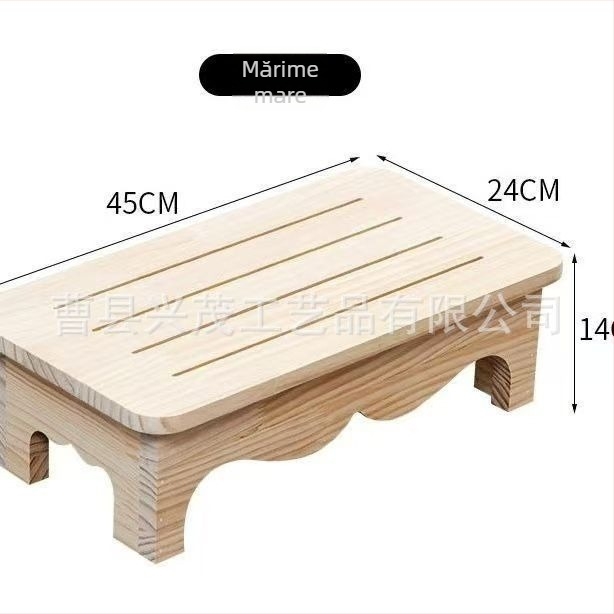 Taburet mic din lemn pentru picioare, potrivit pentru living, lângă pat și baie; scaun mic pentru copii din lemn