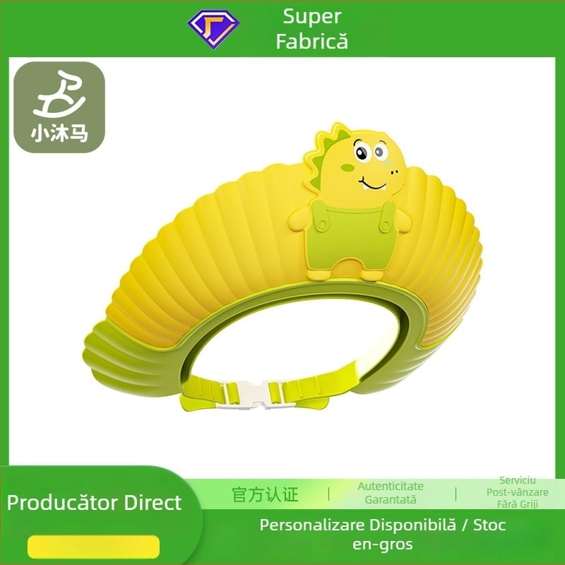 Șapcă de baie pentru bebeluși, impermeabilă, protecție pentru urechi, reglabilă