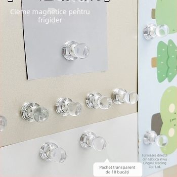 Magneti de frigider transparenți, mici, cu ace magnetice, etichete magnetice pentru mesaje, magneți pentru fotografii, clipsuri decorative minimalist