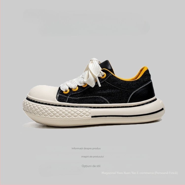 Pantofi sport din canvas pentru vară, sneakers casual unice, cu vârf lat și talpă groasă