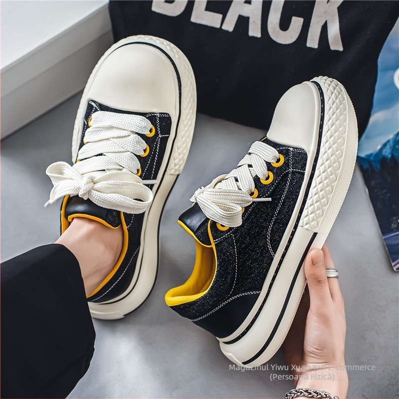 Pantofi sport din canvas pentru vară, sneakers casual unice, cu vârf lat și talpă groasă