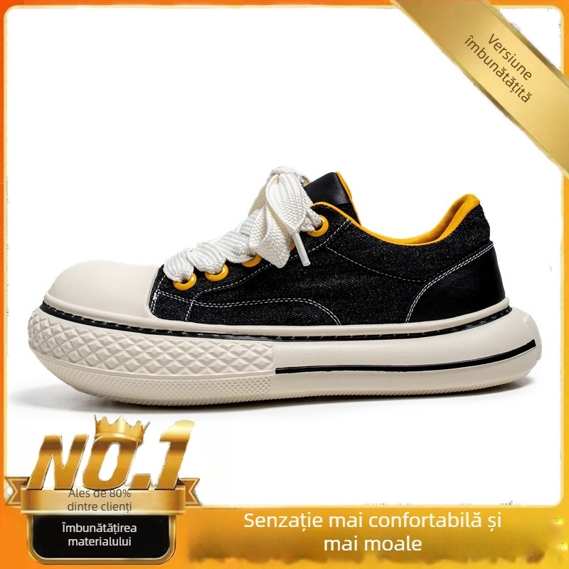 Pantofi sport din canvas pentru vară, sneakers casual unice, cu vârf lat și talpă groasă
