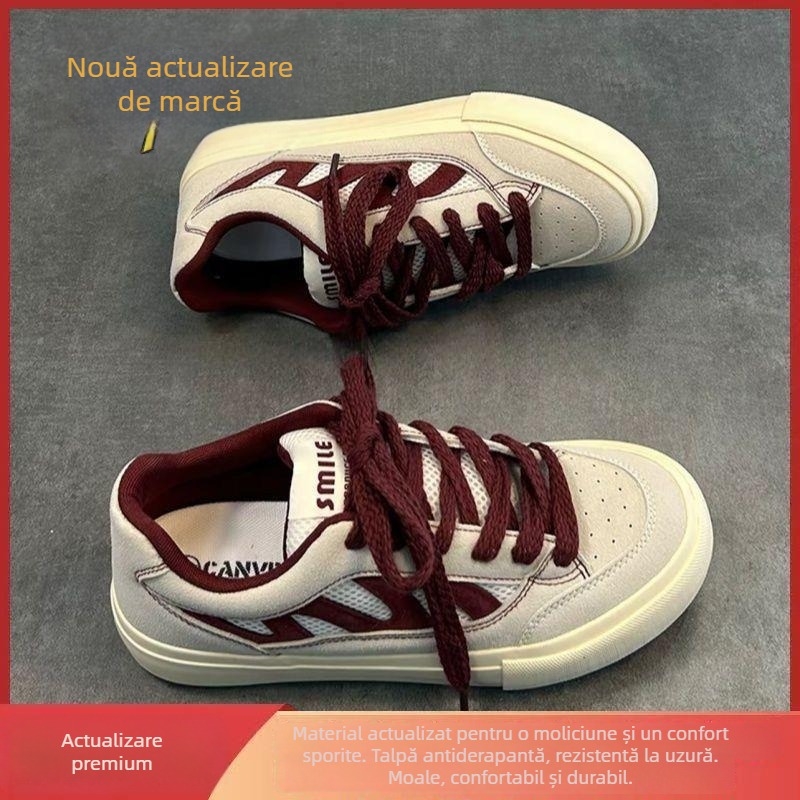 Adidași din canvas unisex, respirabili, talpă groasă, stil casual retro, vară 2025