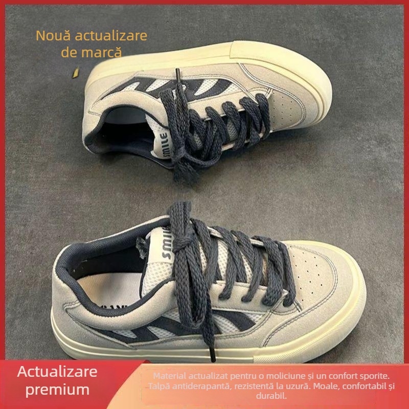 Adidași din canvas unisex, respirabili, talpă groasă, stil casual retro, vară 2025