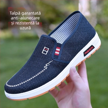 Pantofi din pânză pentru bărbați, respirabili, fără șireturi, casual, cu talpă antiderapantă