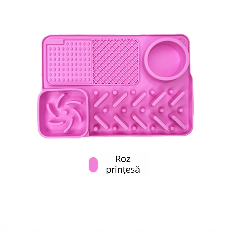 Covoraș din silicon pentru pisici — lins, hranire lentă, ventuză anti-răsturnare