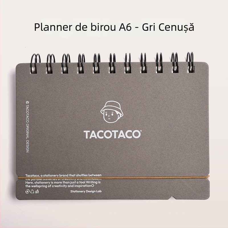 Maihe Tacotaco planner zilnic cu spirală și notebook