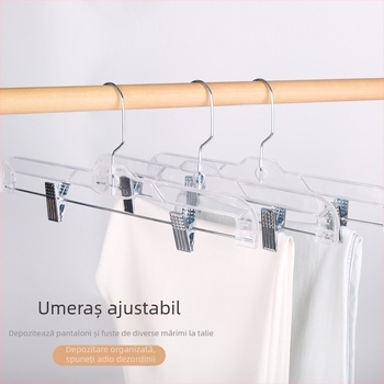 Cuier acrilic transparent pentru pantaloni și fuste