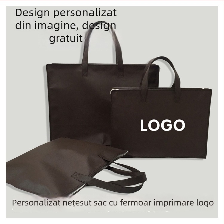 Geantă cu fermoar din material nețesut 3D, personalizabilă pentru ambalarea hainelor și depozitarea textilelor de casă și a păturilor, cu logo