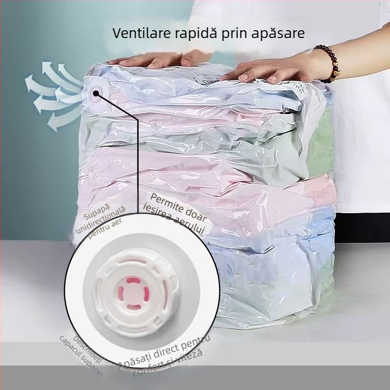 Geantă de depozitare vacuum 3D pentru pilote sezoniere, pături și jachete cu puf – groasă, protecție împotriva prafului
