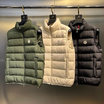 Vestă din puf de rață alb, în trei culori, guler în stand, croială slim, scurt, unisex, 2025, M-brand