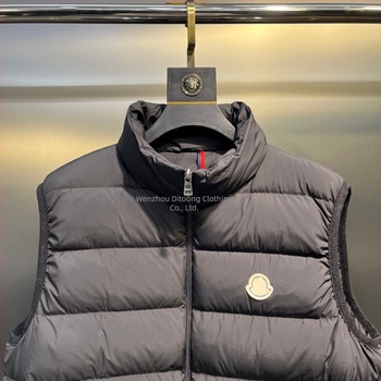 Vestă din puf de rață alb, în trei culori, guler în stand, croială slim, scurt, unisex, 2025, M-brand