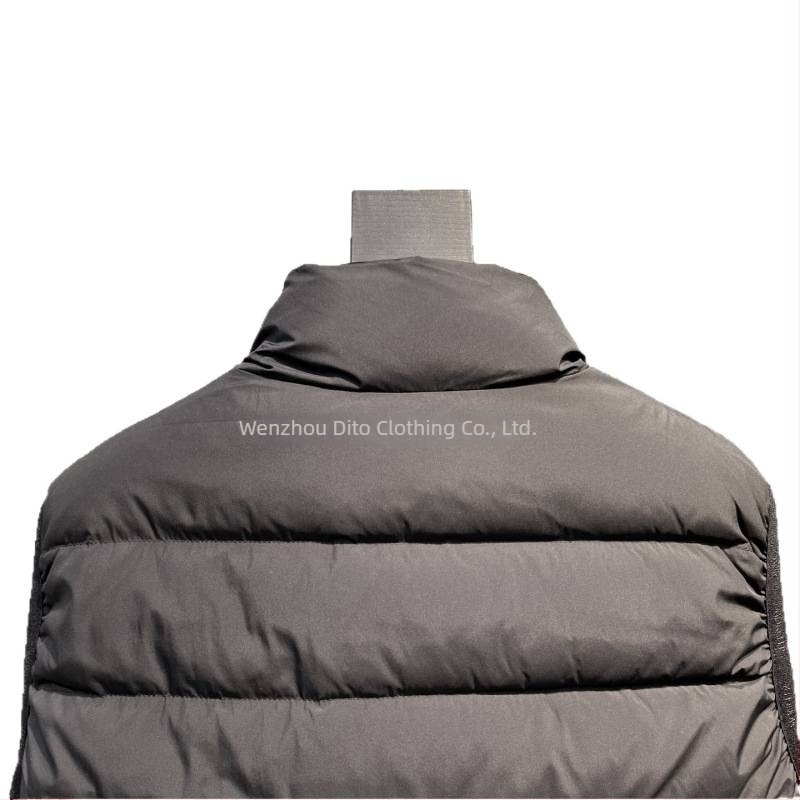 Vestă din puf de rață alb, în trei culori, guler în stand, croială slim, scurt, unisex, 2025, M-brand