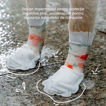 Protecții de labe pentru câini, de unică folosință, antiderapante, impermeabile și rezistente la uzură, pentru ieșiri în aer liber, pentru câini mici și de talie medie